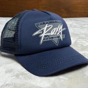 Roxy Trucker Hat Womens One Size Navy Mesh Snapback Logo Foam Front Casual